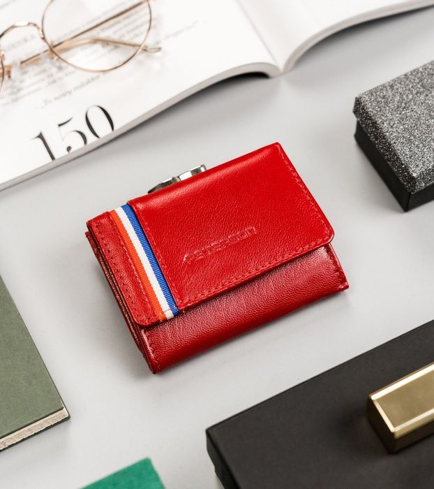 mały, skórzany portfel damski z systemem rfid protect - peterson