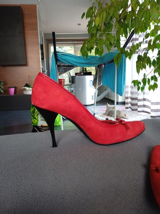 Szpilki Bravo Moda 39 czerwone z kokardką