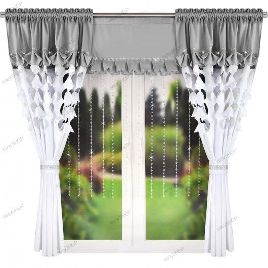 ‼️ WYPRZEDAŻ ‼️ Komplet do okna z kryształami i cyrkoniami