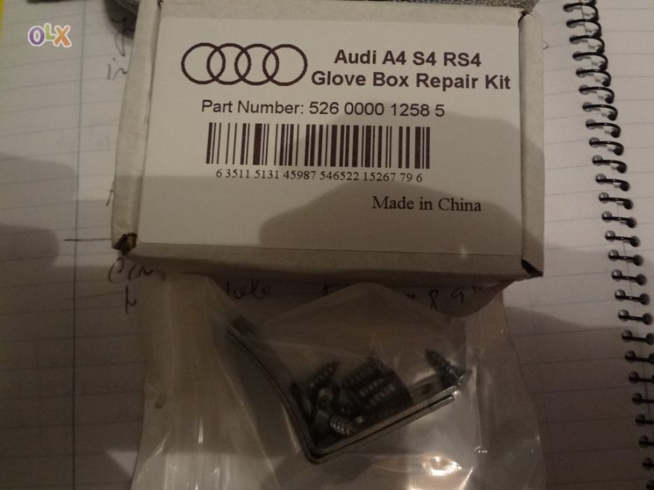 Kit de reparação do porta luvas para audi A4, S4 e RS4