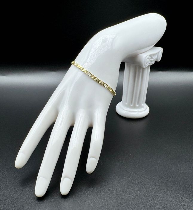 Złota bransoletka "FIGARO"; próba: 14ct 585, waga: 5,87g, długość: 16 cm