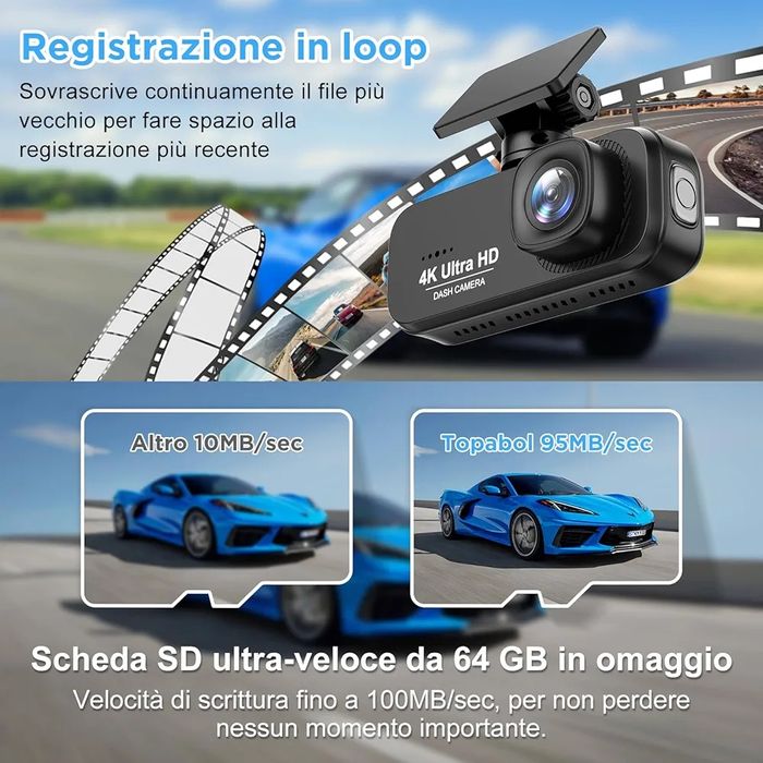 Відеореєстратор Dash Cam V26B WiFi дві камери 4K  і 1080P