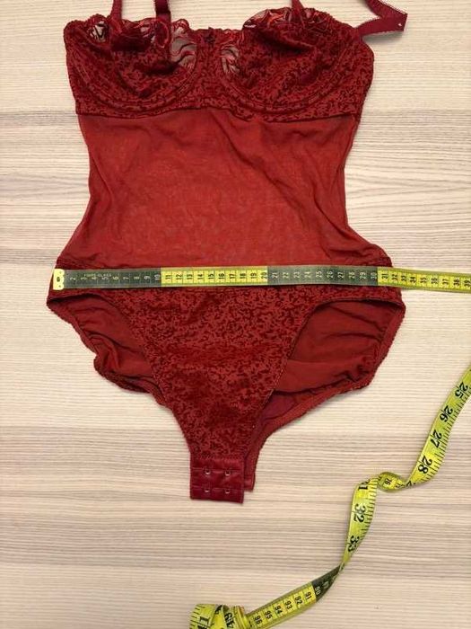 Body damskie FELINA | koronka | burgundowe | S/M