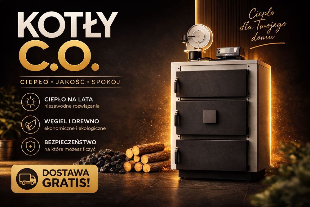 Kocioł na DREWNO WĘGIEL 16 kW. Piec zasypowy, piece, kotły, ogrzewanie. 5 KLASA! Dostawa GRATIS!