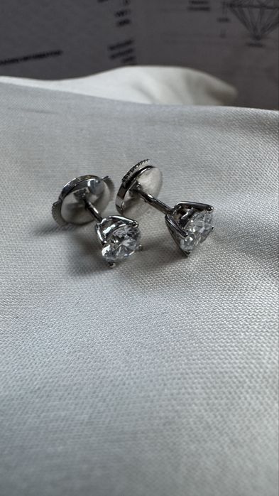 Пусеты золотые с бриллиантами tiffany