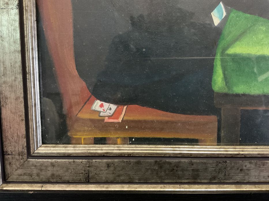 Quadro oleo em bordo 69x58 cm