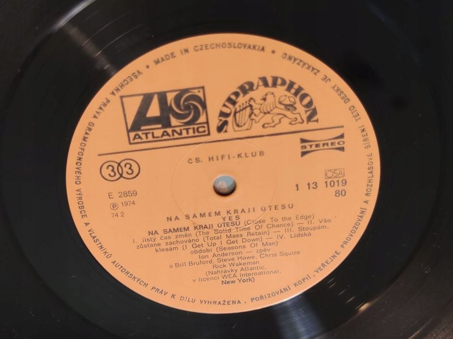 Yes - Na Samém Kraji Útesu (Close To The Edge). 1974. Supraphon. Ex