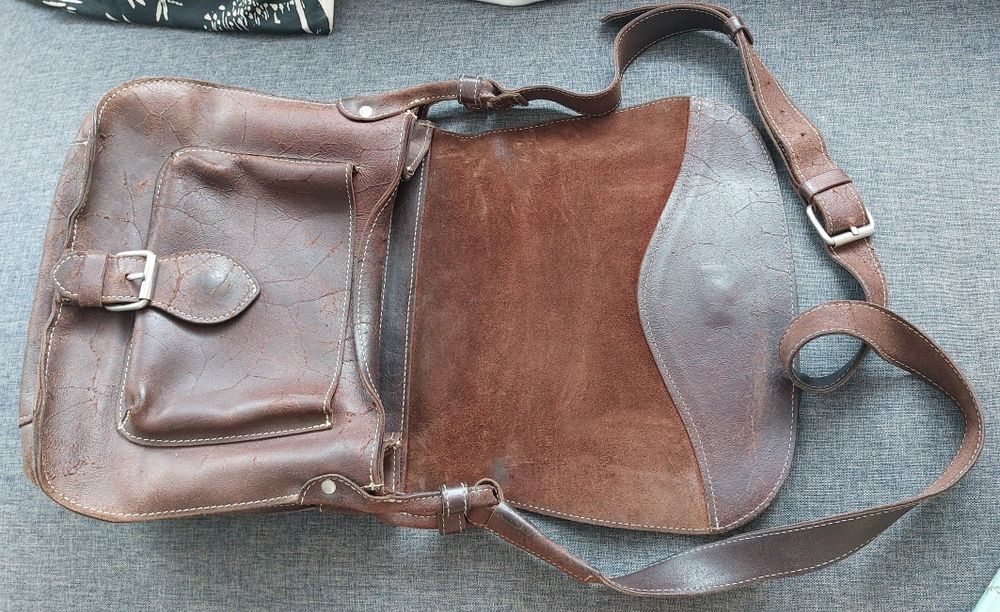 Daag Skórzana torebka brązowa torba listonoszka regulowany pasek skóra