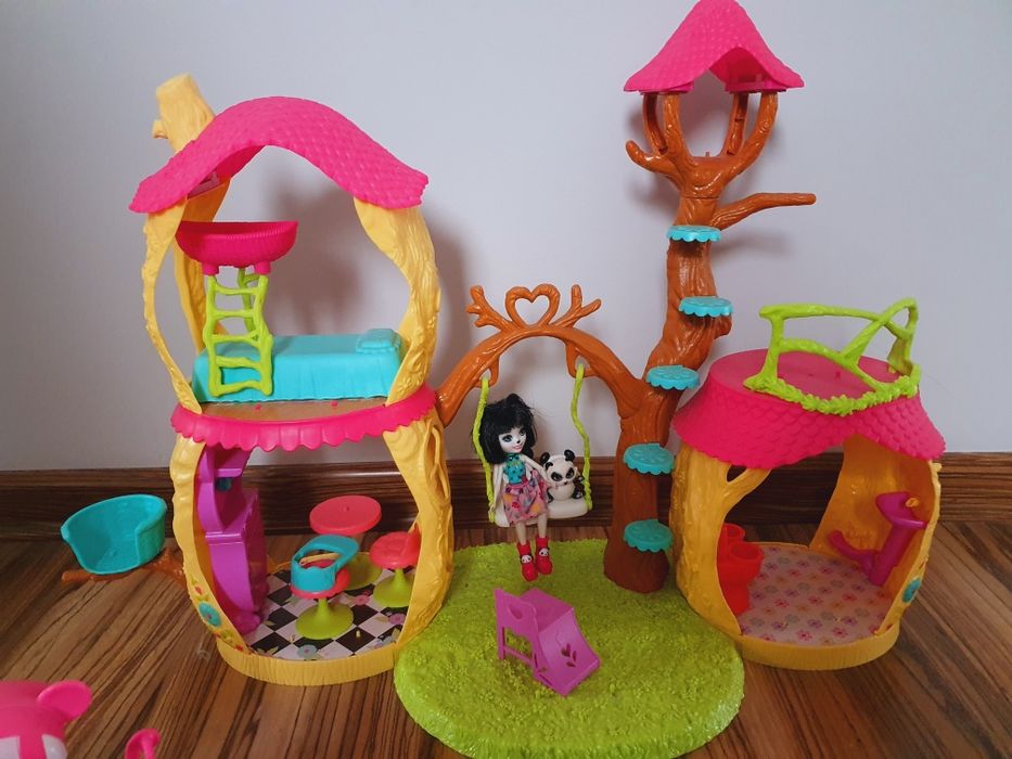 Domek pandy Enchantimals +6 lalek+7 zwierzątek