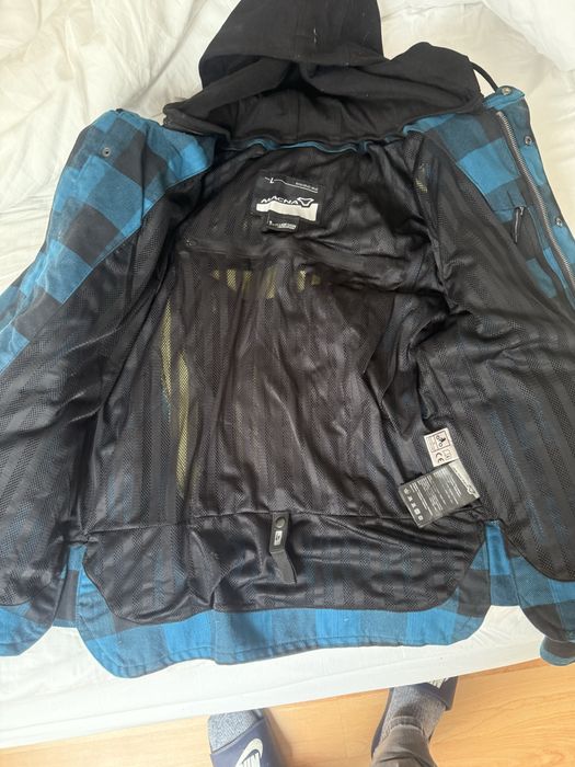 Kurtka macna niebieska krata motocykl quad