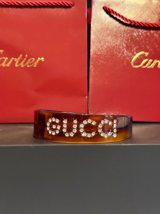 Opaska na włosy brązowa Logo Gucci nowa