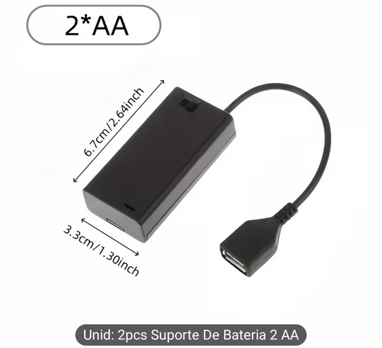 Bateria para 2 pilhas AA