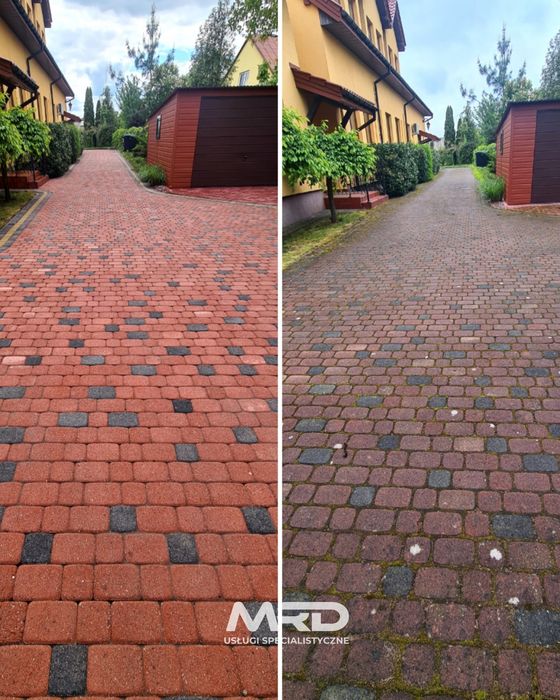 Mycie czyszczenie kostki, elewacji  dachów Grudziądz Podnośnik koszowy