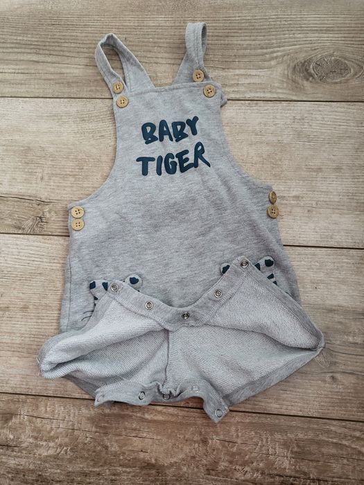 Bawełniane ogrodniczki krótkie spodenki rozm.92