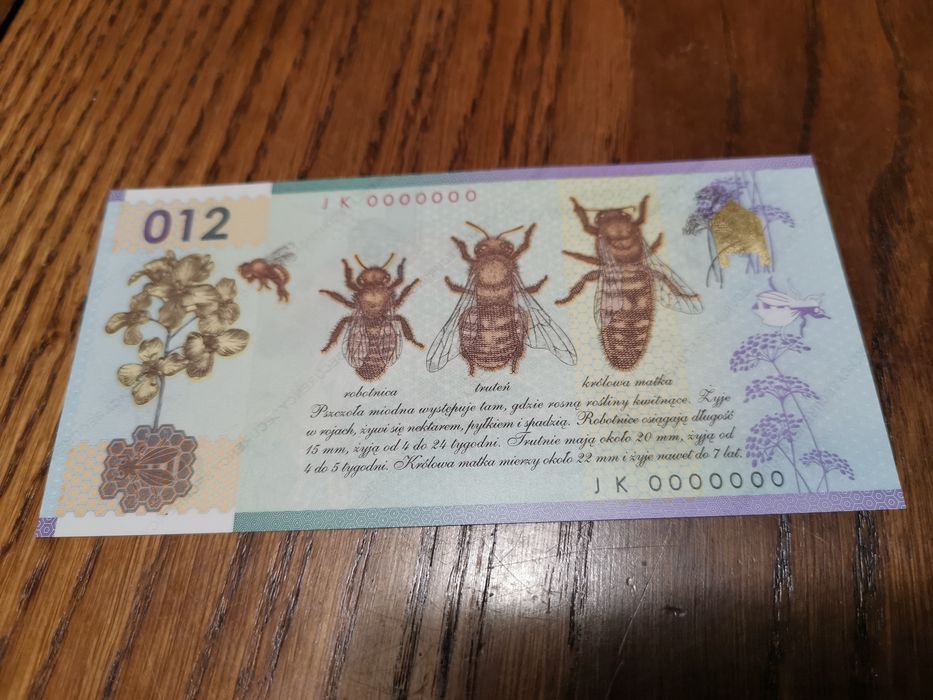 Pszczoła miodna banknot testowy 012UNC