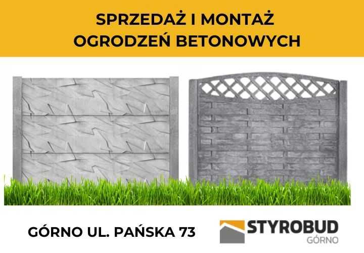 Ogrodzenia betonowe Styrobud, płyty ogrodzeniowe, płot betonowy montaż