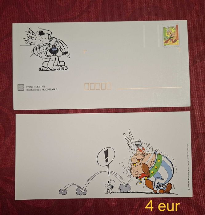 Postais ilustrados de Asterix e subscritos
