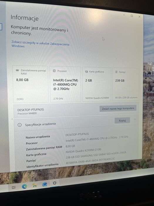 Laptop Dell Precision M4800, i7-4800, 8gb ram, ssd 256gb. NVIDIA.