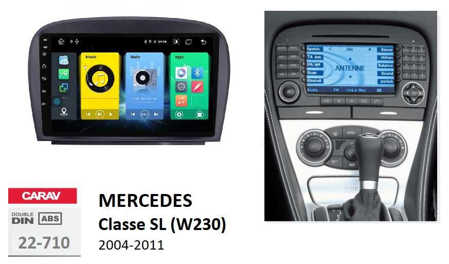 Rádio 2DIN 9" Mercedes • S • SL • R • W220 W230 W251 • Android 4+64GB
