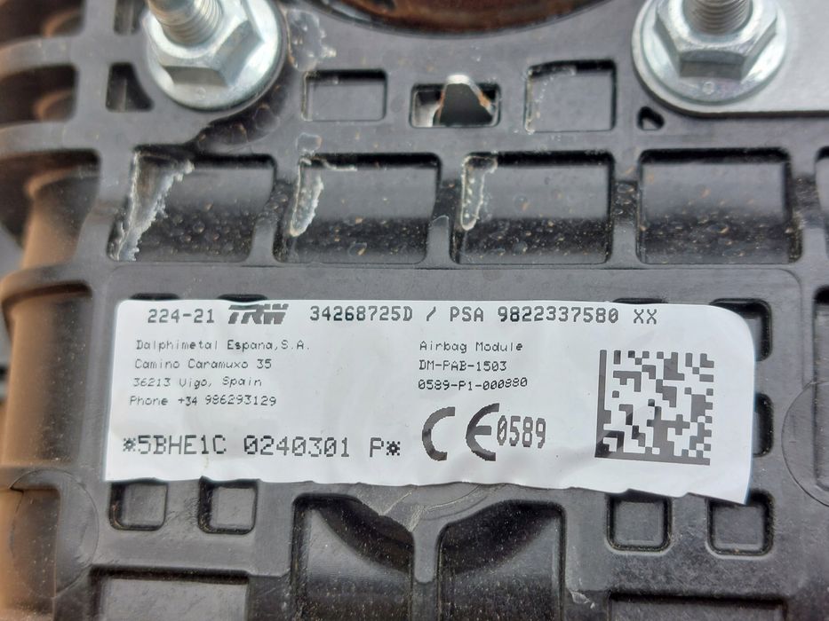 citroen c5 aircross konola deska airbag poduszka pasy oryginał 21r