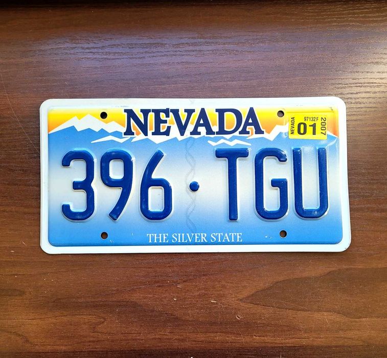 Nevada 2007 - oryginalna tablica rejestracyjna z USA