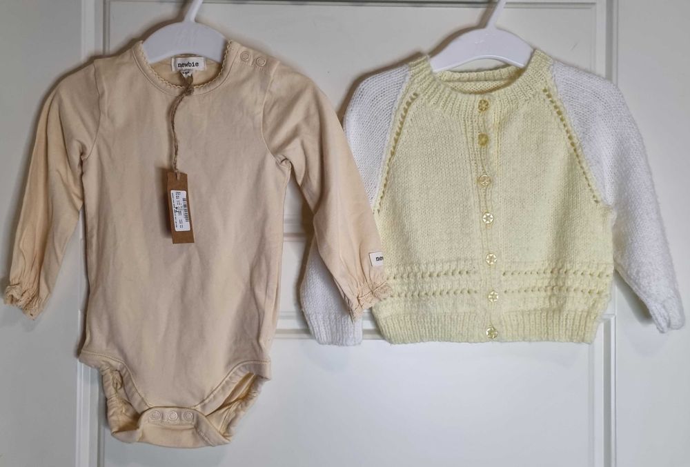 Zestaw Nowe Body plus sweterek hand made 74 cm 6-9 miesięcy