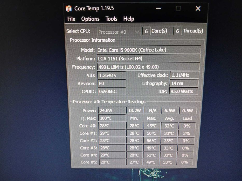 Processador CPU Intel Core i5 9600k