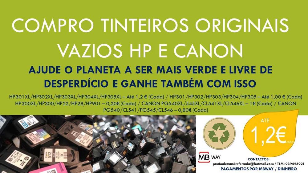 Tinteiros originais vazios