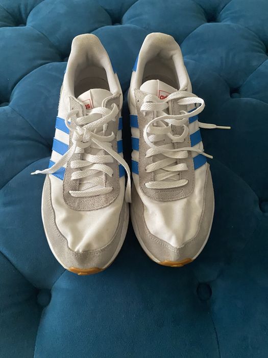 Adidas Run 60s 2.0 Branco/Azul – Tamanho 42 – Excelente Estado