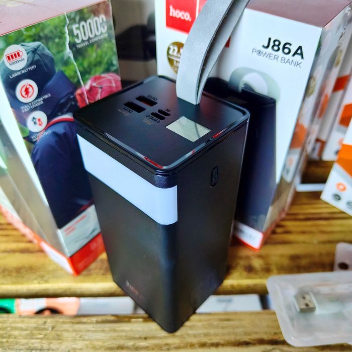 Павербанк HOCO J86A 50000mAh 22.5W PD QC 3.0 Повербанк зовнішній акумулятор з ліхтарем потужний для роутера телефону
