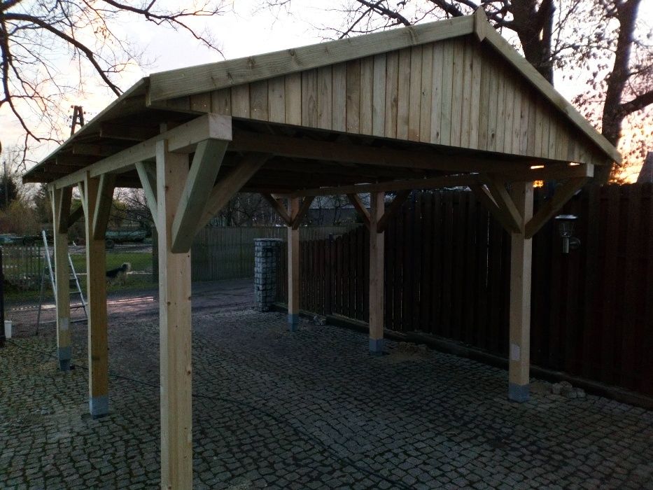 Wiata CARPORT Zadaszenie Drewutnia Altana drewniana ŻARY Lubuskie