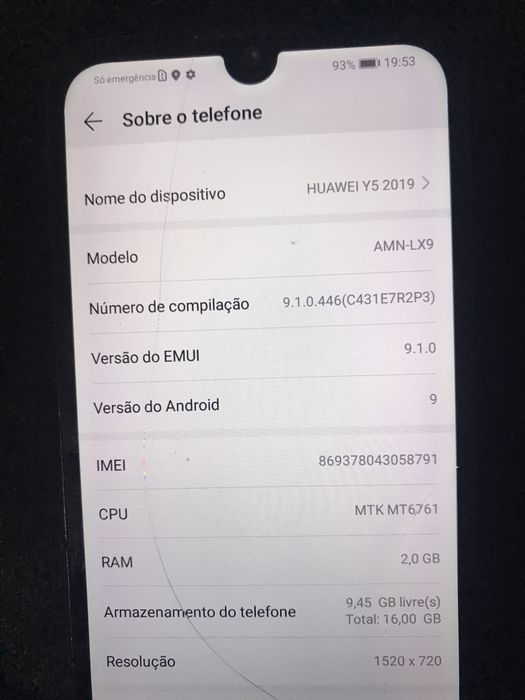 Huawei y5 2019 em bom estado