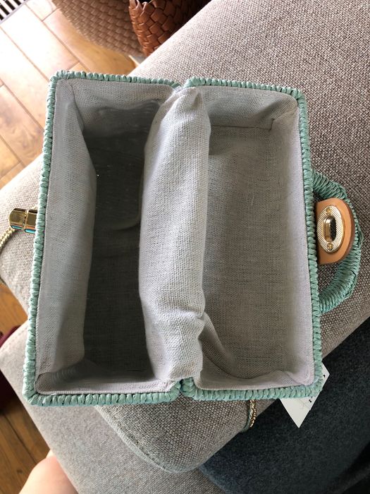 Kuferek torebka koszyczek nowy z metką turkusowy miętowy