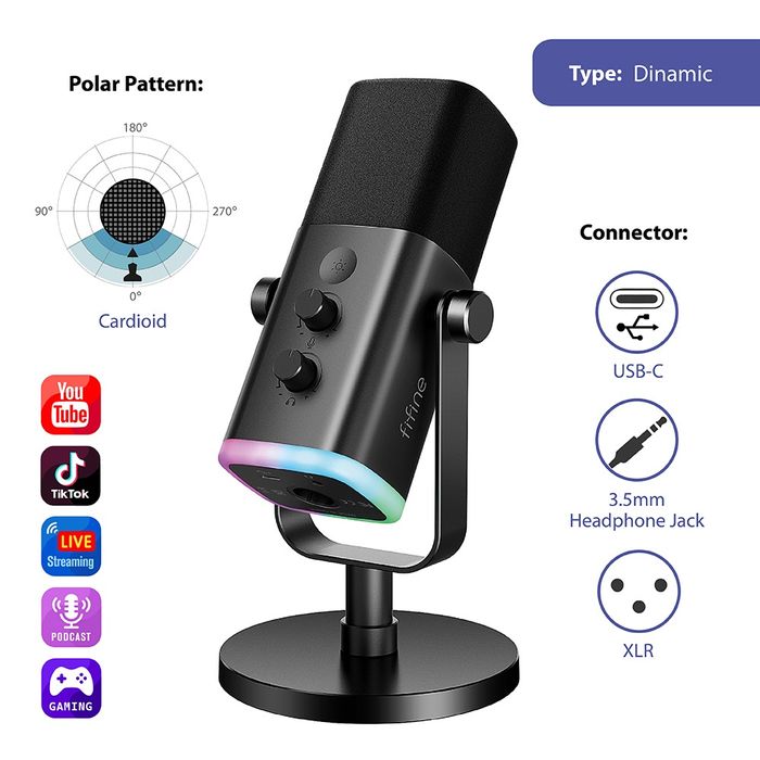 Fifine Am8 White – студійний мікрофон для якісного звучання