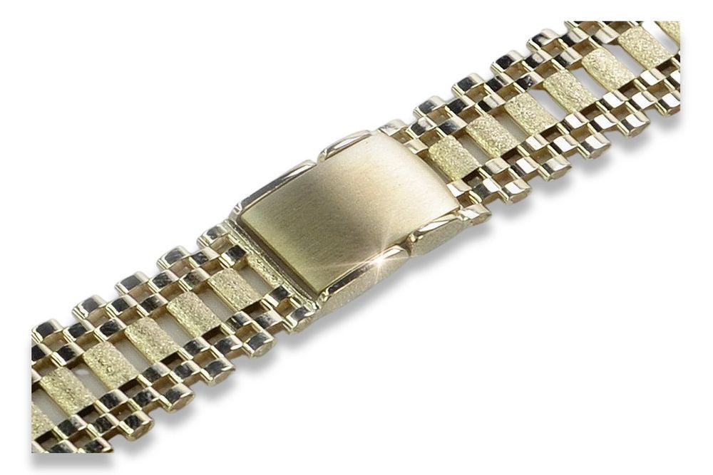 Złota bransoleta 14k 585 do zegarka męskiego mbw001y B (regulacja)