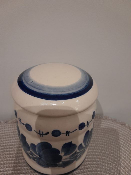 Ręcznie malowana puszka fajans Włocławek