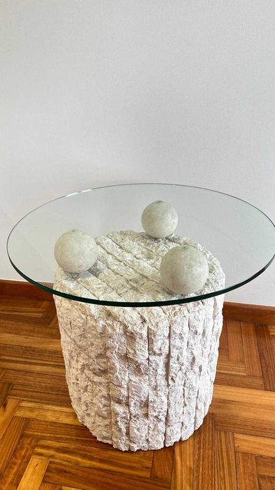 Mesa de apoio imitação pedra