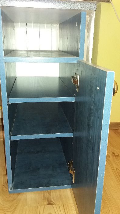 solidne biurko szary duży blat + pojemne szafki