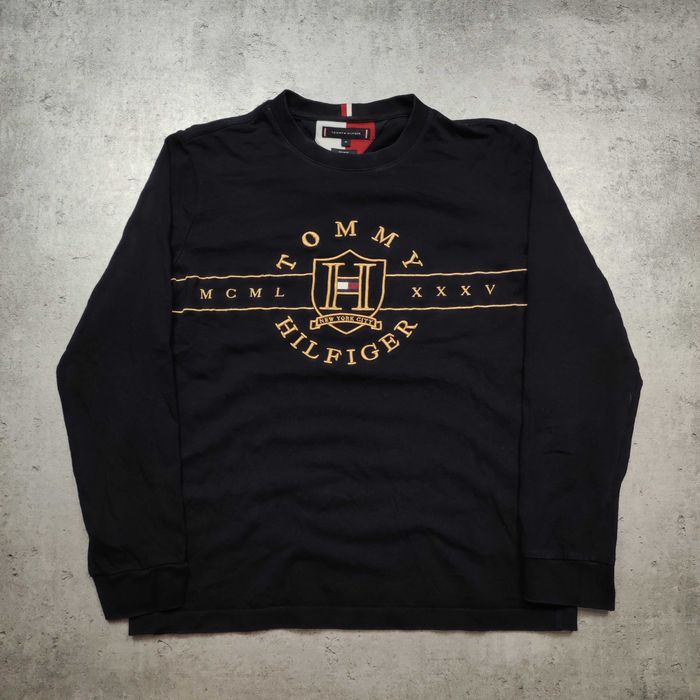 MĘSKA Bluza Bawełna PREMIUM Granatowa Logo Haft Tommy Hilfiger Classic