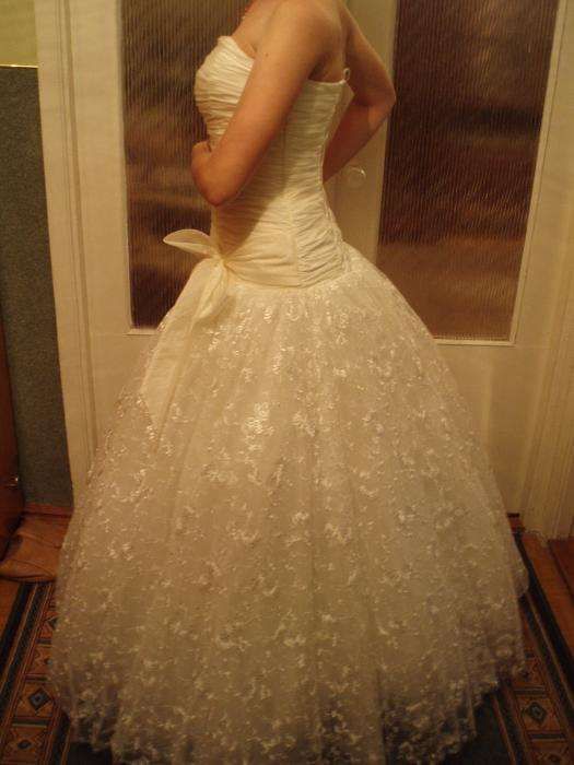 Плаття з бантом, колір айворі, розмір 42 + ПОДАРУНОК!