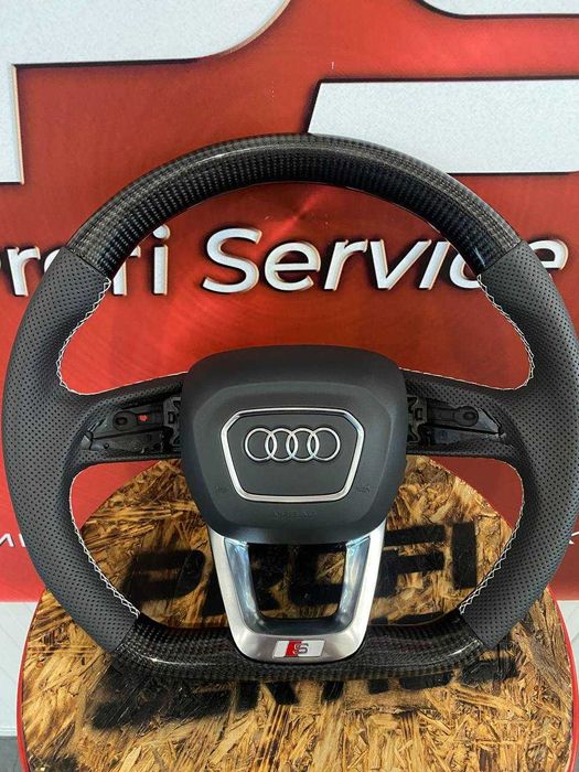 Спортивне Карбонове Кермо підігрів Audi Q3 Q5 SQ5 Q7 SQ7 Q8 Руль Ауді