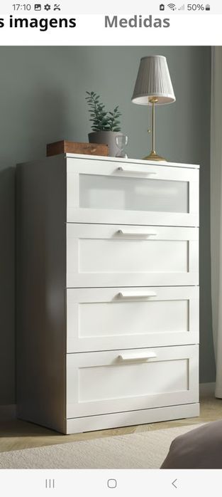 Comoda brimnes ikea 4 gavestas medias 124×46×78cm. valor fixo