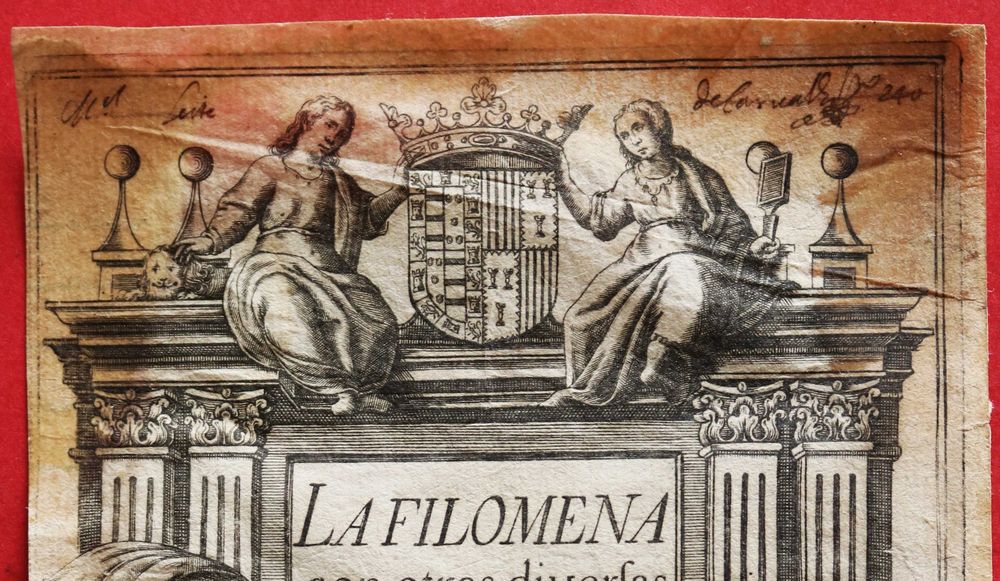 La Filomena de Lope de Vega y Carpio, Madrid 1621 gravura a água-forte