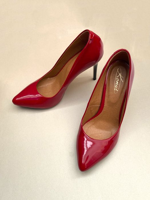 Червоні лакові туфлі човники на шпильках, 39 розмір