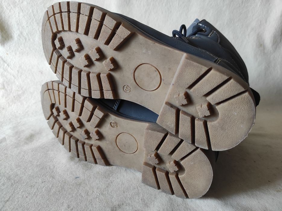 Buty zimowe ocieplane trapery damskie granatowe ciepłe futerko 37/23,5