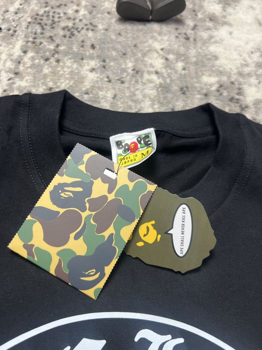 Футболка чорного кольору Bape baby milo x Chrome Hearts з лого