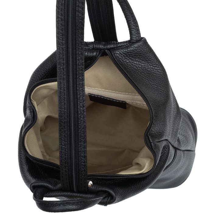 VERA PELLE plecak damski skórzany elegancki trójkątny V509 c.zielony