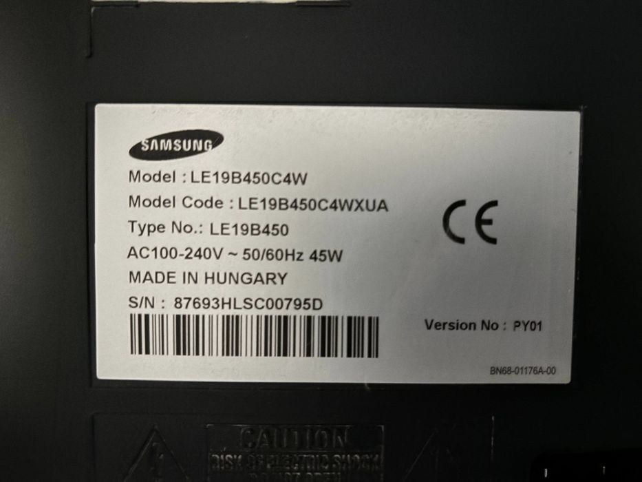 Телевізор/Монітор Samsung 19" (HDMI, VGA) – під кронштейн на стіну