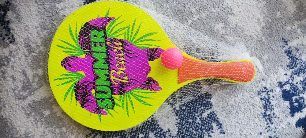 Raquetes de ténis de praia de madeira com bola