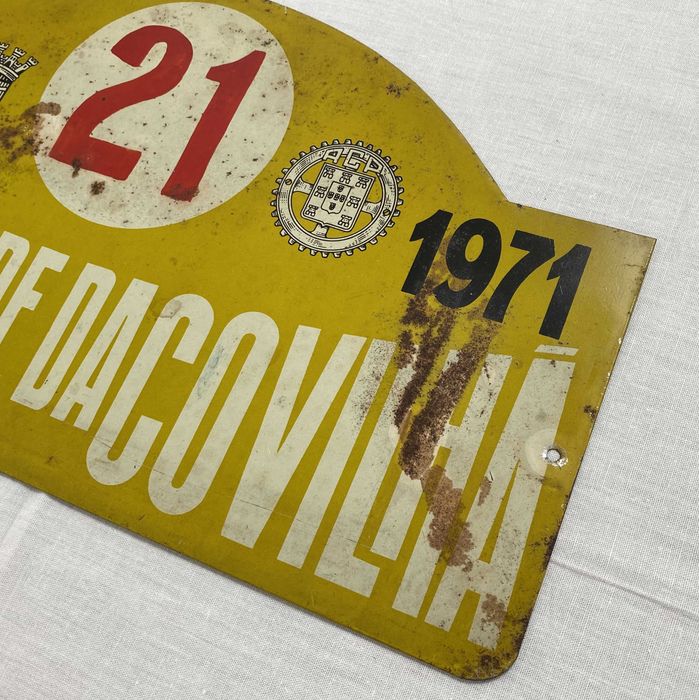 Placa litografada Rali Cidade da Covilhã ACP 1971